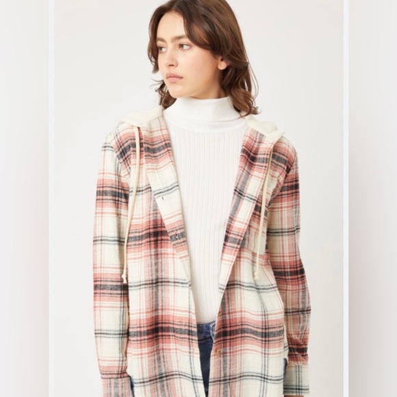 300 π Multi Color Hooded Plaid Flannel π - Picture 2 of 2